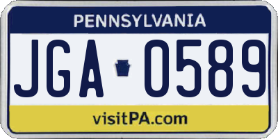PA license plate JGA0589