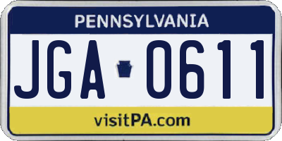 PA license plate JGA0611