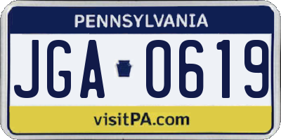 PA license plate JGA0619