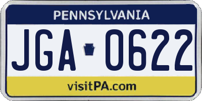 PA license plate JGA0622