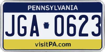 PA license plate JGA0623