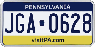 PA license plate JGA0628