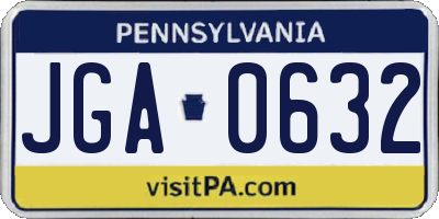 PA license plate JGA0632