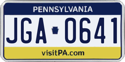 PA license plate JGA0641