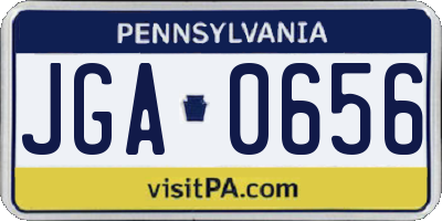 PA license plate JGA0656