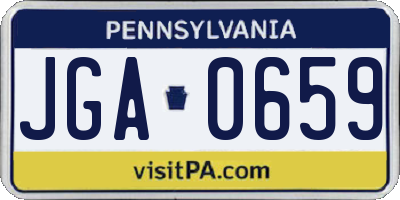PA license plate JGA0659