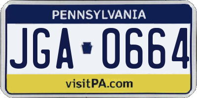 PA license plate JGA0664