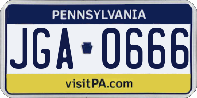 PA license plate JGA0666