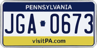 PA license plate JGA0673