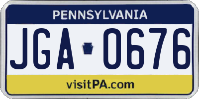 PA license plate JGA0676