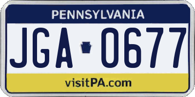 PA license plate JGA0677
