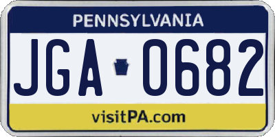 PA license plate JGA0682