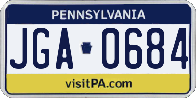 PA license plate JGA0684