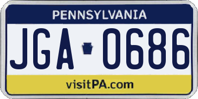 PA license plate JGA0686