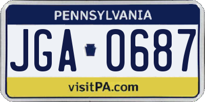 PA license plate JGA0687
