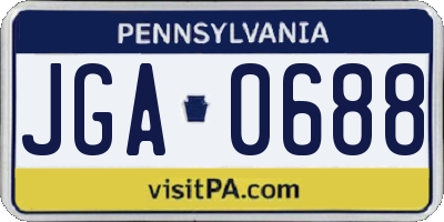 PA license plate JGA0688