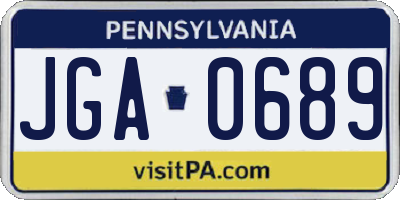 PA license plate JGA0689