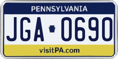 PA license plate JGA0690