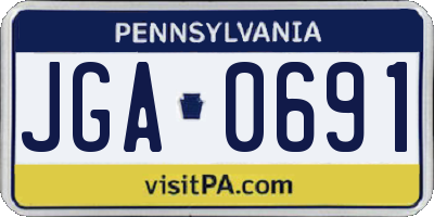 PA license plate JGA0691