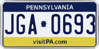 PA license plate JGA0693