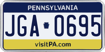 PA license plate JGA0695