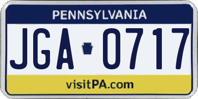 PA license plate JGA0717