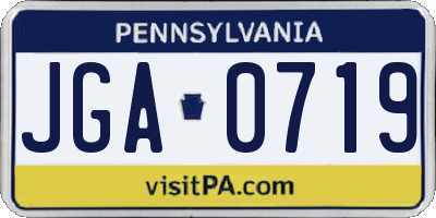 PA license plate JGA0719