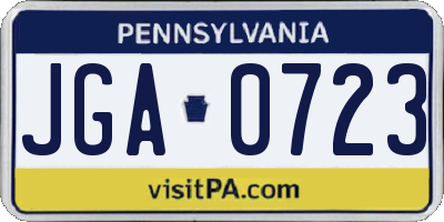 PA license plate JGA0723