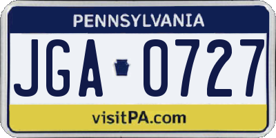 PA license plate JGA0727