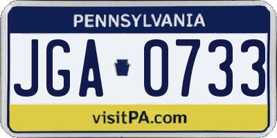 PA license plate JGA0733