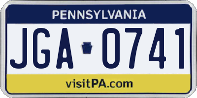 PA license plate JGA0741