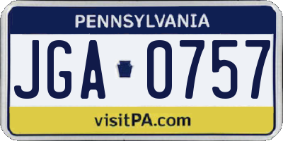 PA license plate JGA0757