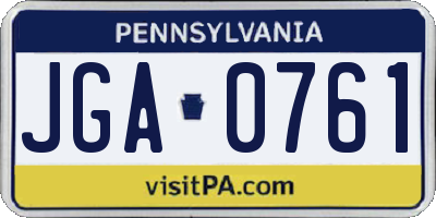 PA license plate JGA0761