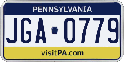 PA license plate JGA0779