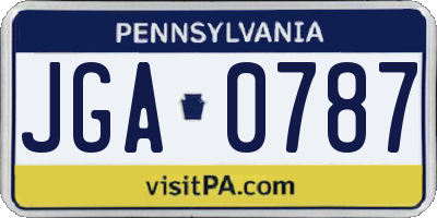 PA license plate JGA0787