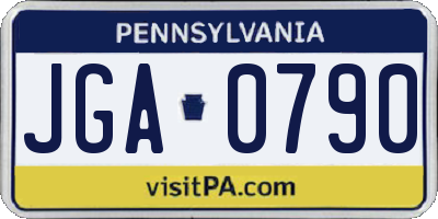 PA license plate JGA0790