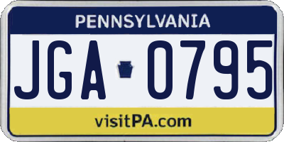 PA license plate JGA0795