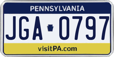 PA license plate JGA0797