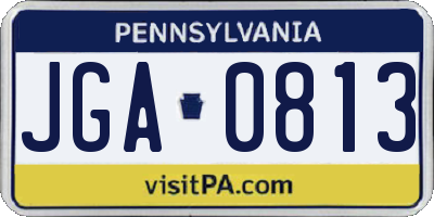 PA license plate JGA0813