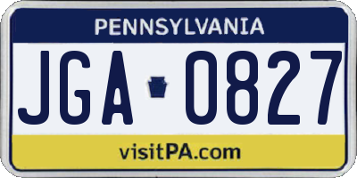 PA license plate JGA0827