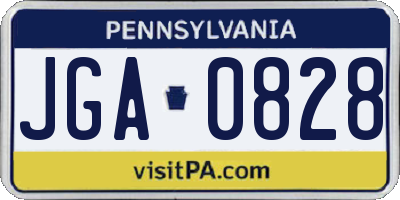 PA license plate JGA0828