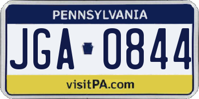 PA license plate JGA0844