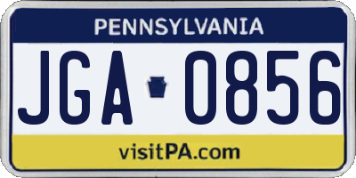 PA license plate JGA0856