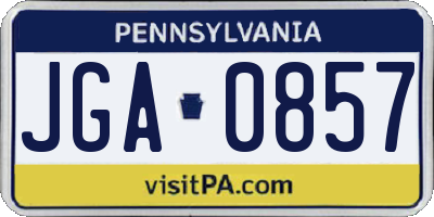 PA license plate JGA0857