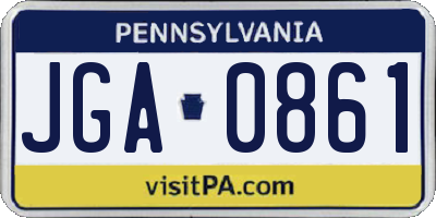 PA license plate JGA0861