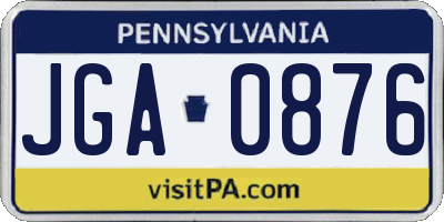 PA license plate JGA0876