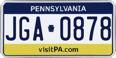 PA license plate JGA0878