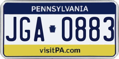 PA license plate JGA0883