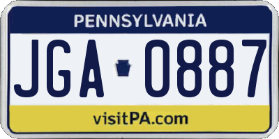 PA license plate JGA0887