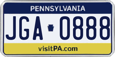 PA license plate JGA0888